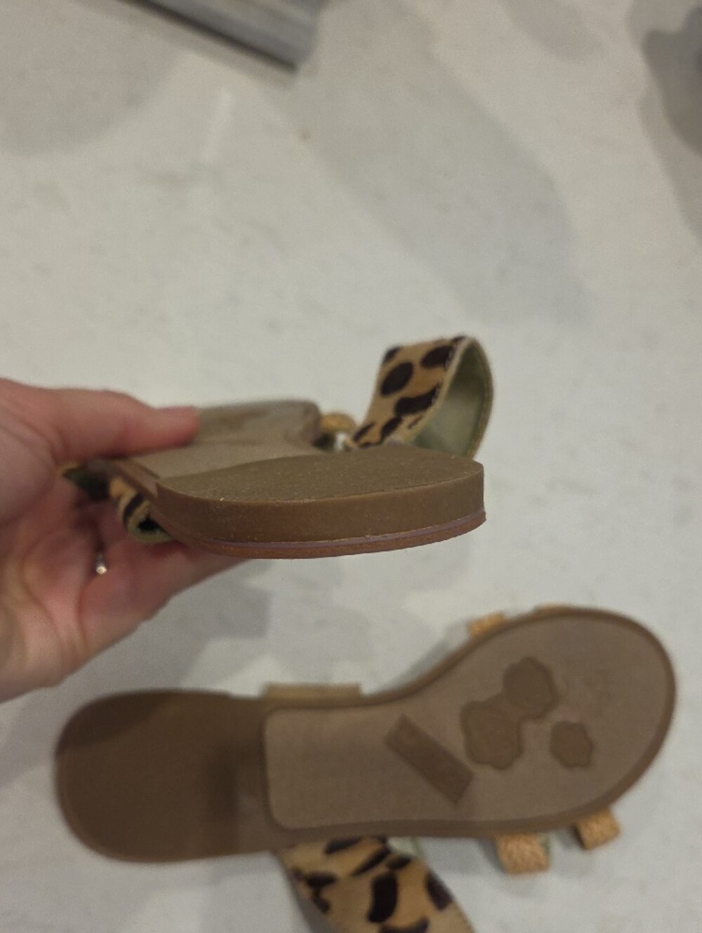Casual Leopard & Tan Slide Sandals - Women's - Picture 5 of 8